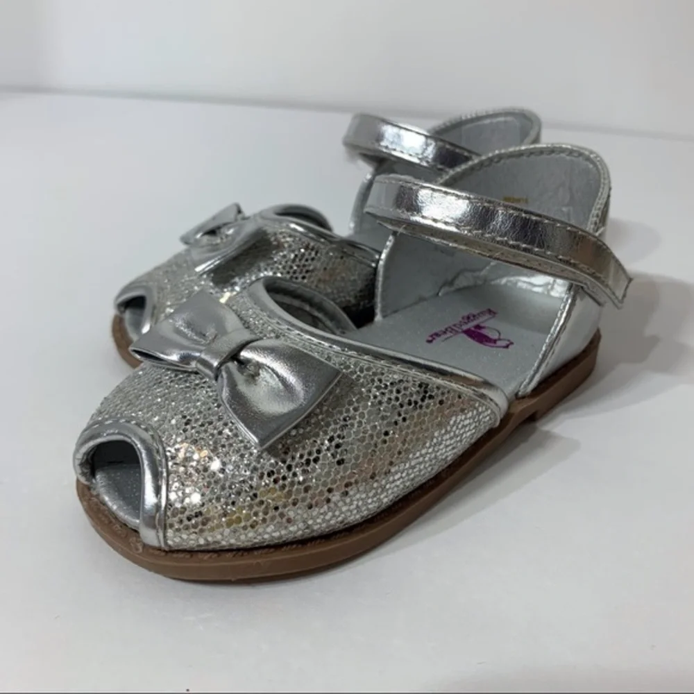 EUC‎ Rugged Bear Silver Sparkly Sandal Style Shoes